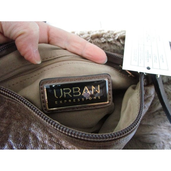 Urban Expressions Tan-Savannah Vegan Purse Reversible /Pouch NWT Gold Adj. Strap - Picture 13 of 16
